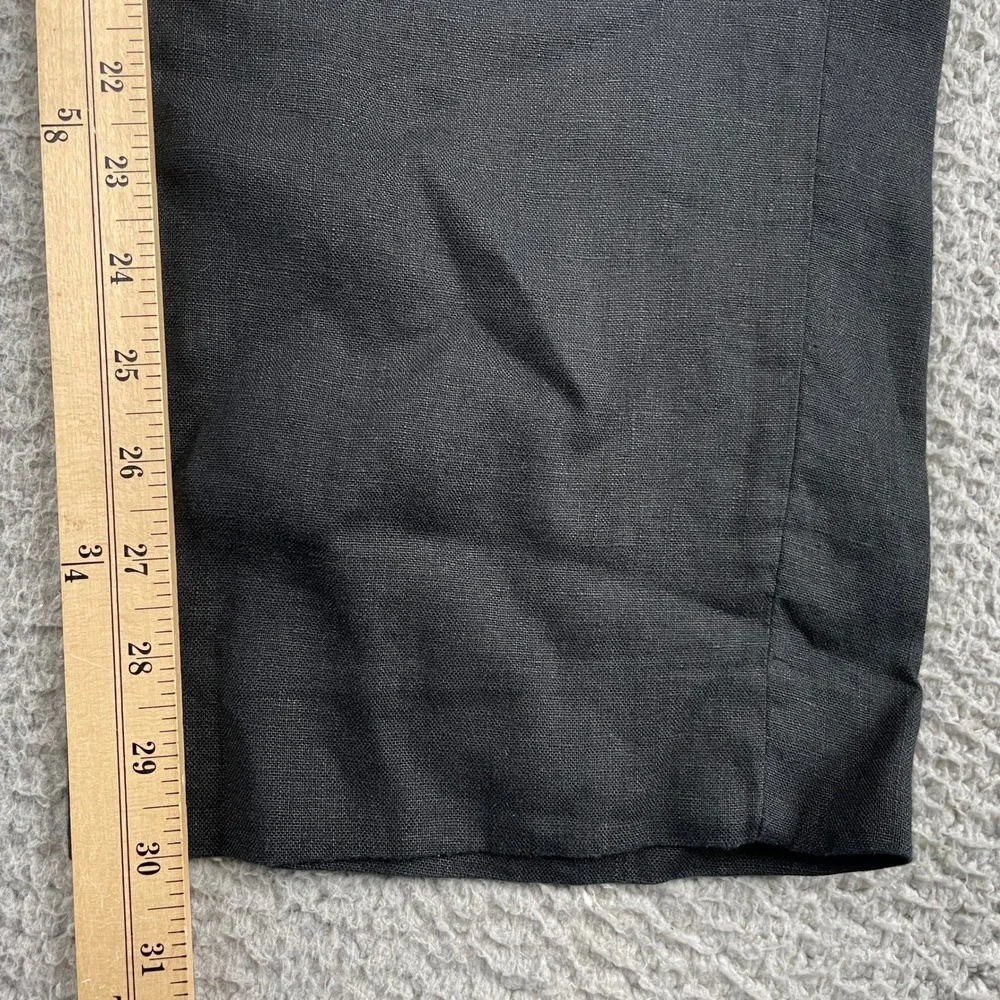 Banana Republic Pants Women 2 Black Linen Wide Leg Pleated Trousers Career
